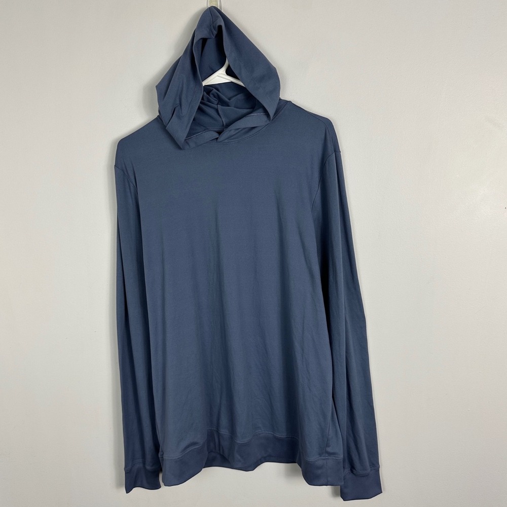 Skims Blue Long Sleeve Hoodie Womens‎ Size XS Lightweight Stretch Loungewear Top